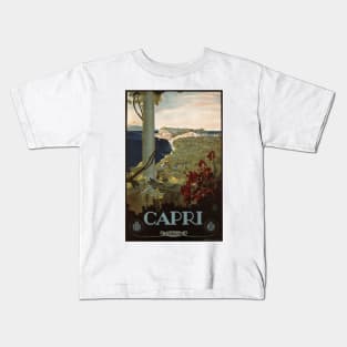 Capri, Italy - Vintage Travel Poster Design Kids T-Shirt